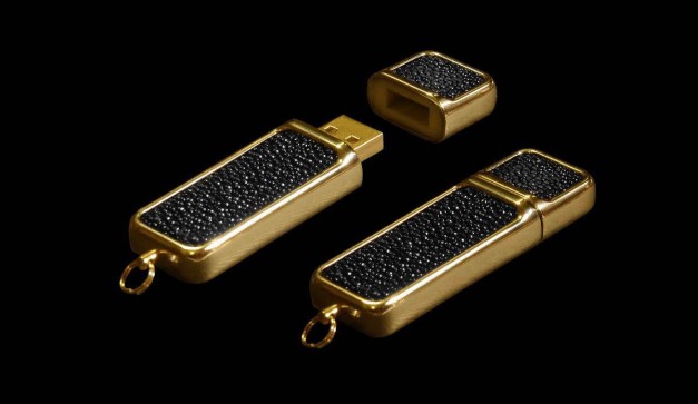 Luxury Flash Drive G-Style Exotic Leather Gold MJ Edition - Stingray Skin